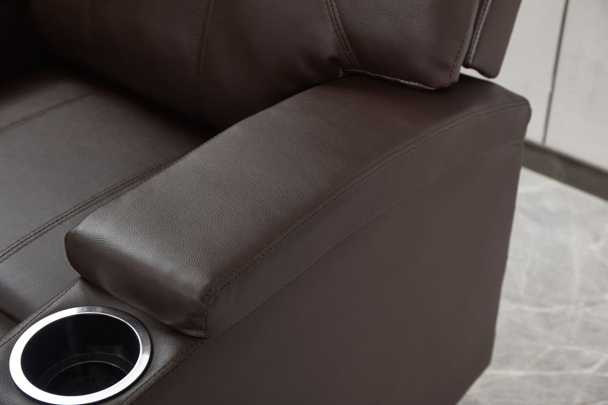 Modern Recliner Chair With Cup Holders, Remote Control