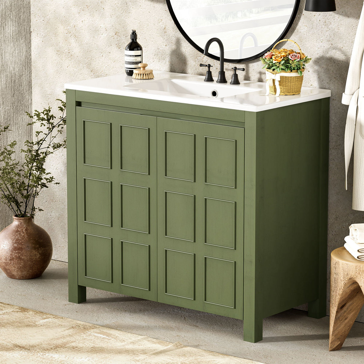 Bathroom Vanity Organizer With Sink, Combo Cabinet Set, Bathroom Storage Cabinet