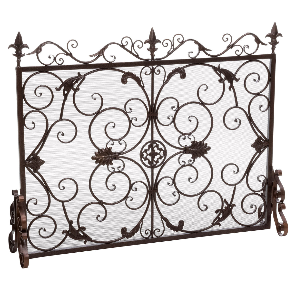 Darcie - Wrought Fireplace Screen, Ornate Design