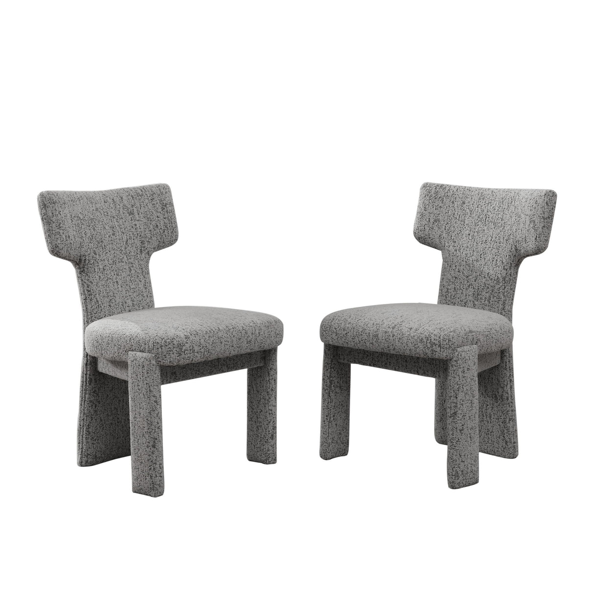 Armless Curved Back Accent Chairs (Set of 2)