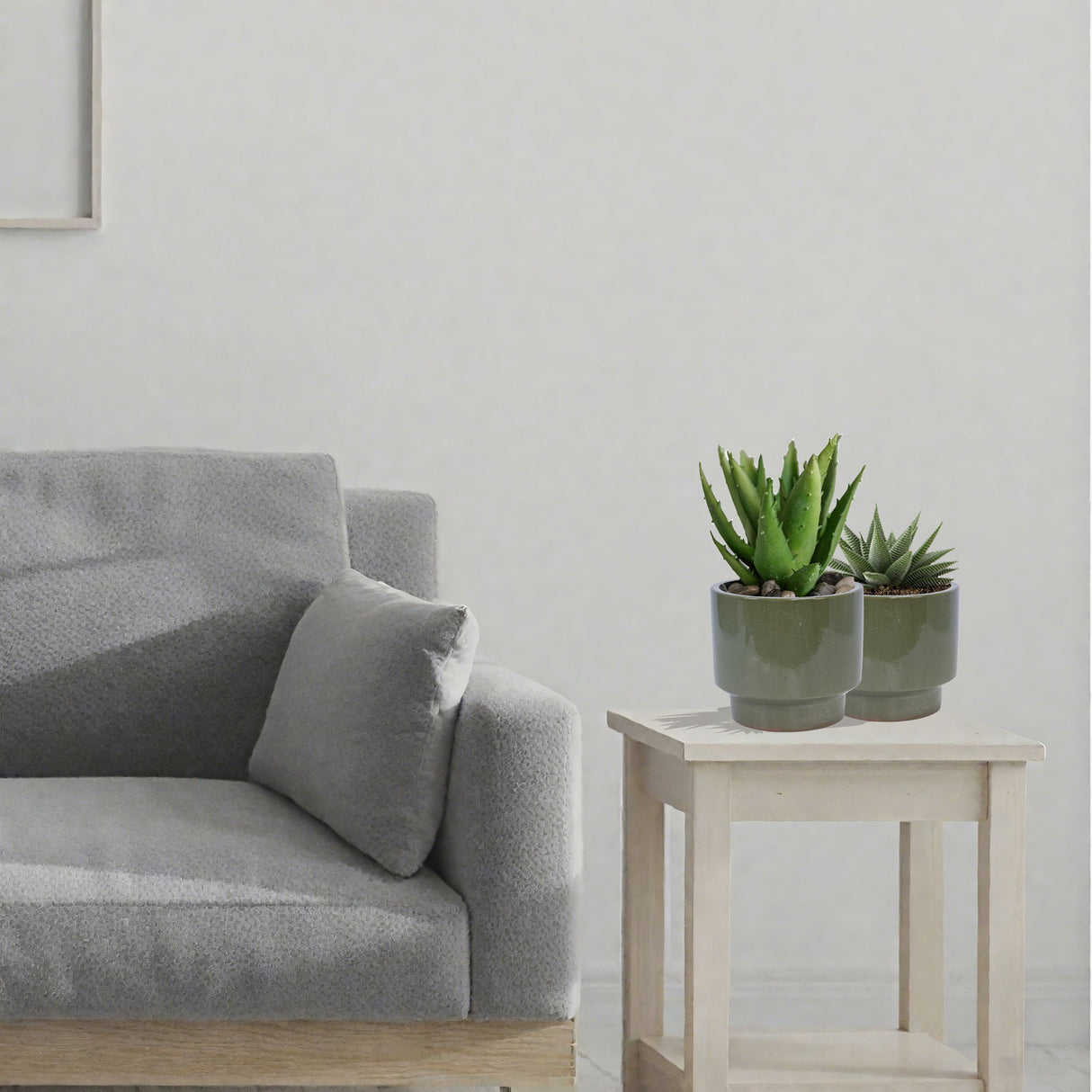 3 Pieces Ceramic Flowerpot, Planter For Patio, Garden Or Windowsills - Antique Light Green