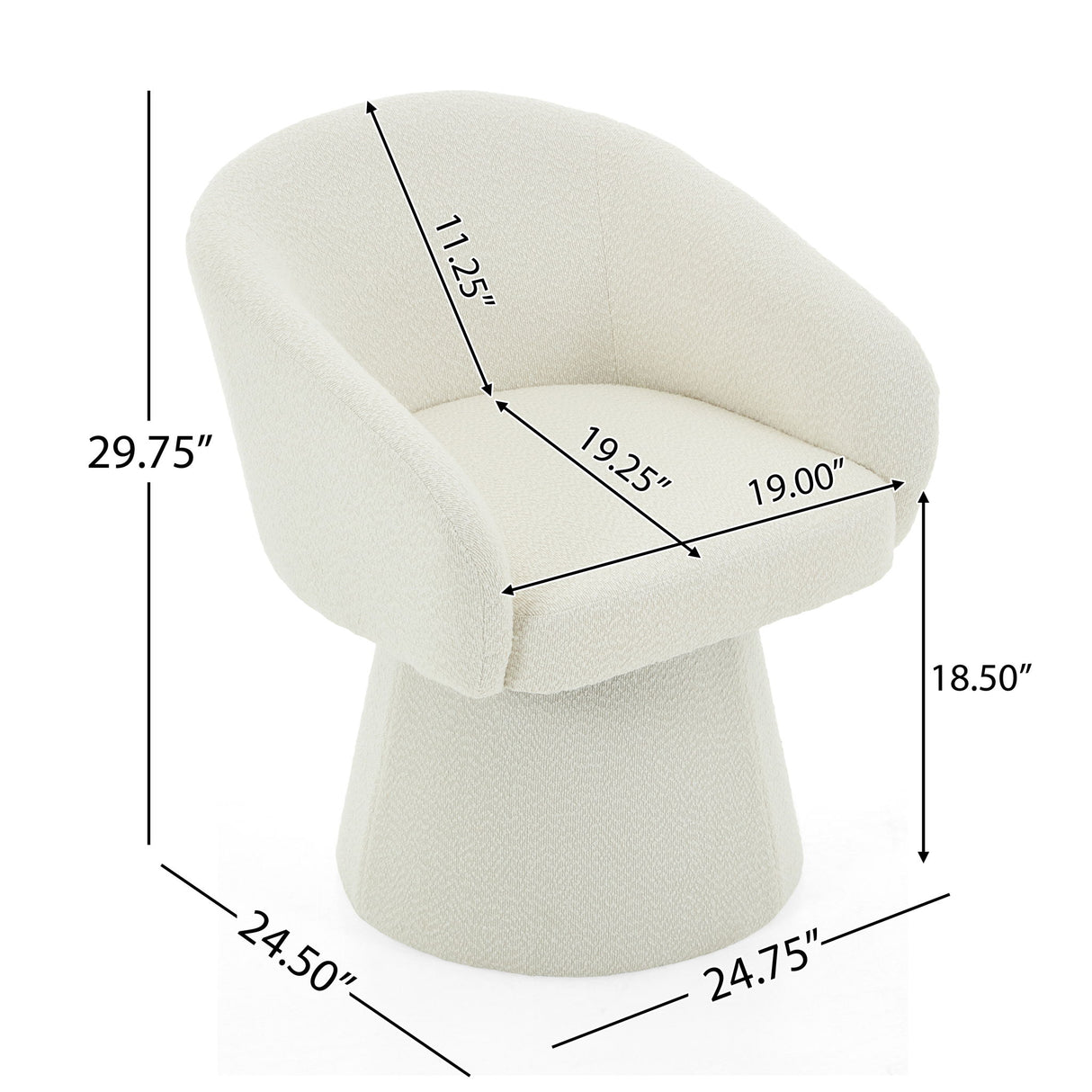 Modern Swivel Accent Chair With Ergonomic Barrel Design