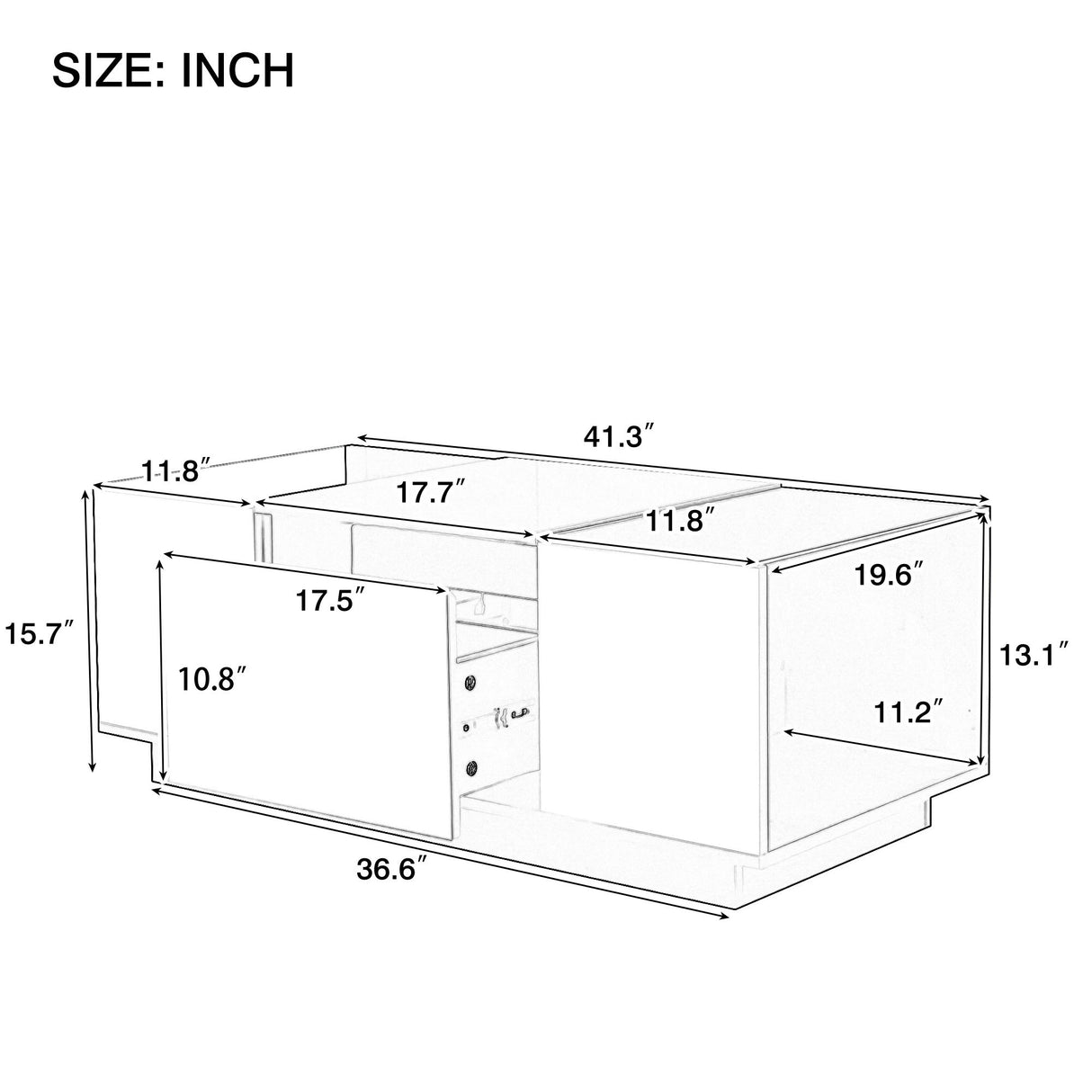 LED Coffee Table, Modern Center Table