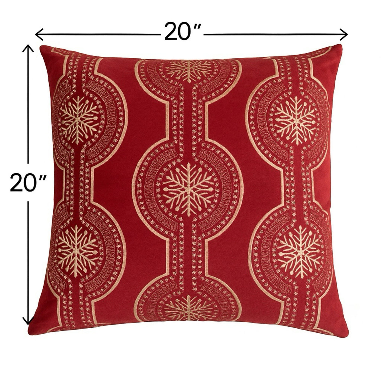 Holiday Throw Pillow With Snowflake Embroidery