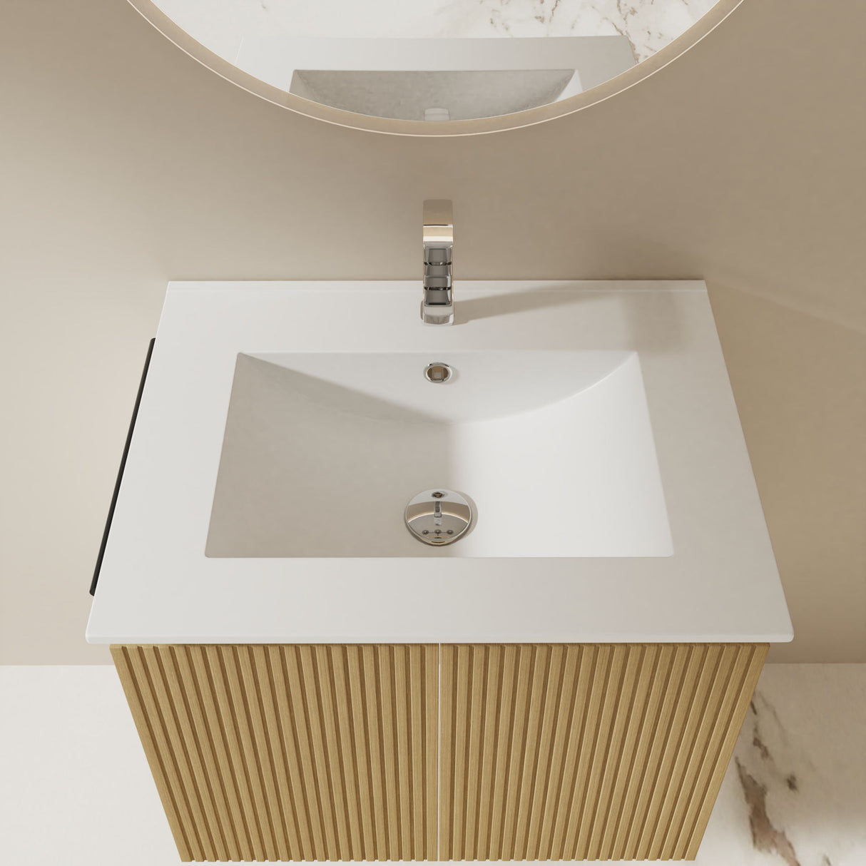 Floating Bathroom Vanity Combo, Towel Rack