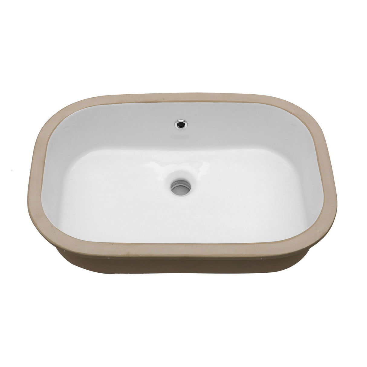 Undermount Bathroom Sink 22" X 15.25" With Overflow Sleek, High Temperature Fired, Stain Resistant, Smooth Polished Surface - White