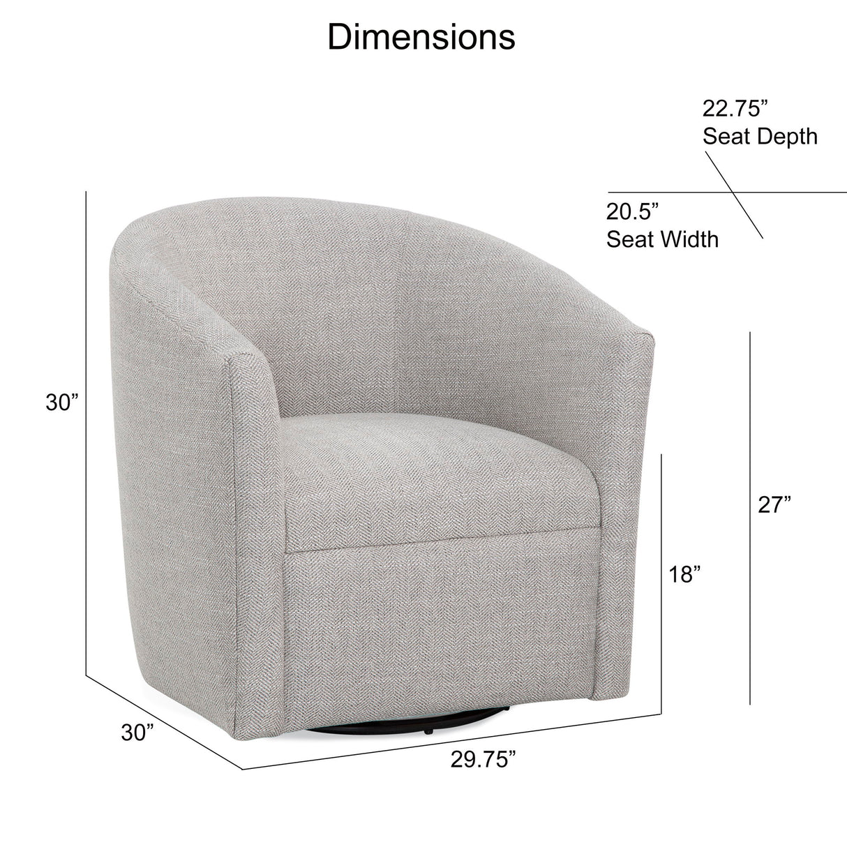 Lainey - Swivel Barrel Chair With 360 Degree Rotation