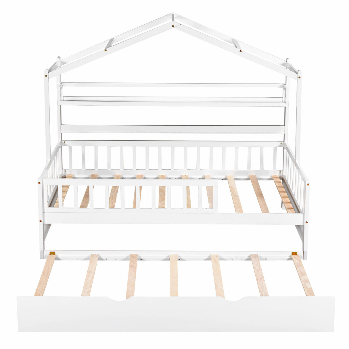 Playhouse Bed With Trundle, Kids Bed With Shelf