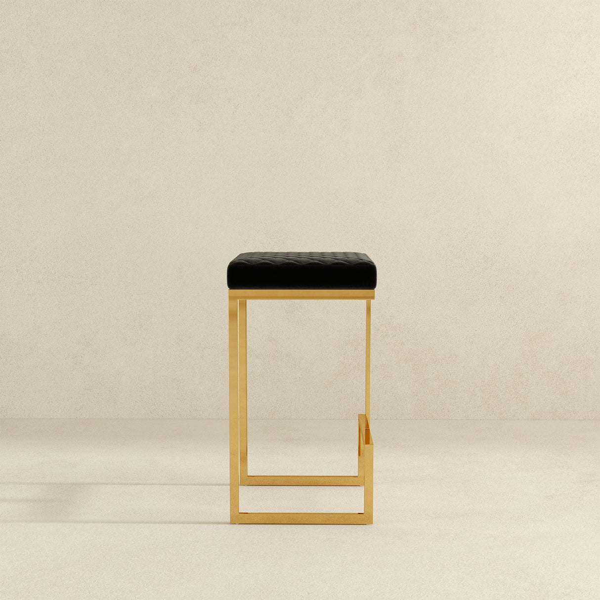 Joel - Upholstered Stool - Black / Gold