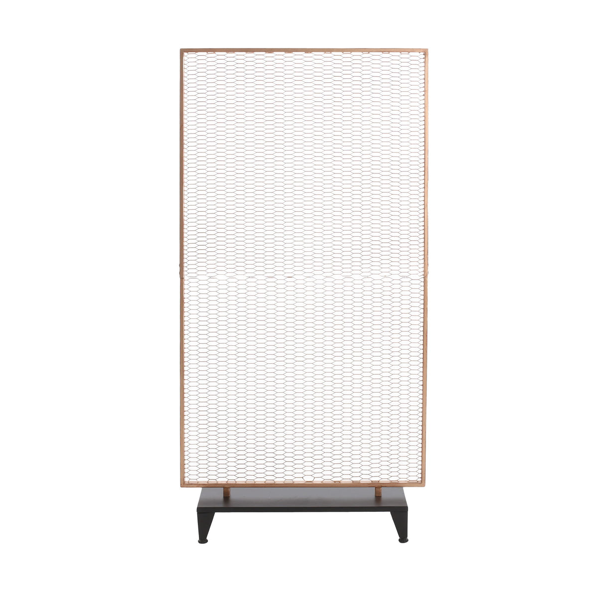 Modern Single Panel Iron Room Divider - Gold Brushed Brown