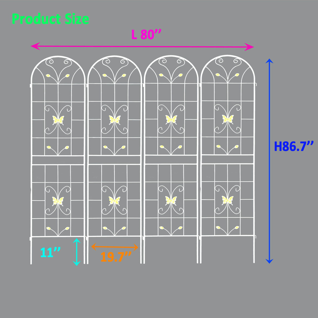 Garden Metal Trellis Rustproof Trellis For Climbing Plants Outdoor Flower Support