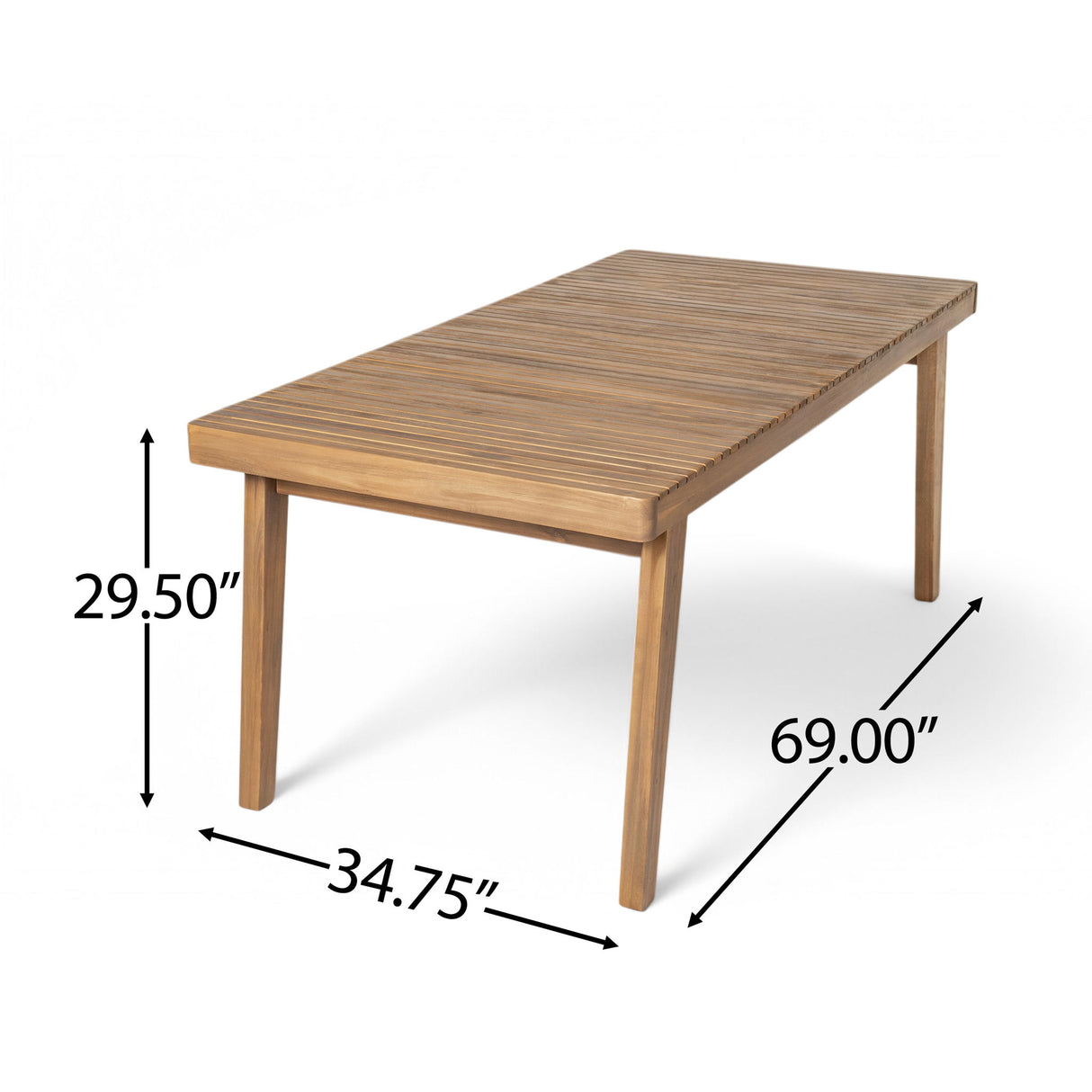 Outdoor Dining Table With Slatted Top, Ideal For Patio