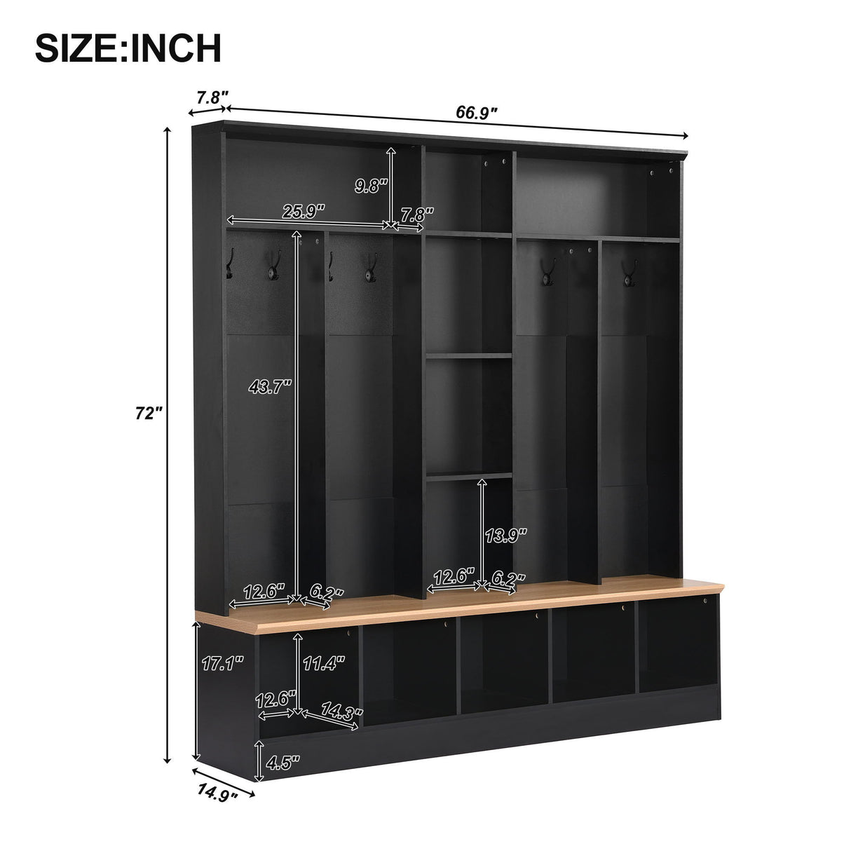 Minimalist Shoe Cabinet With Cube Storage & Shelves
