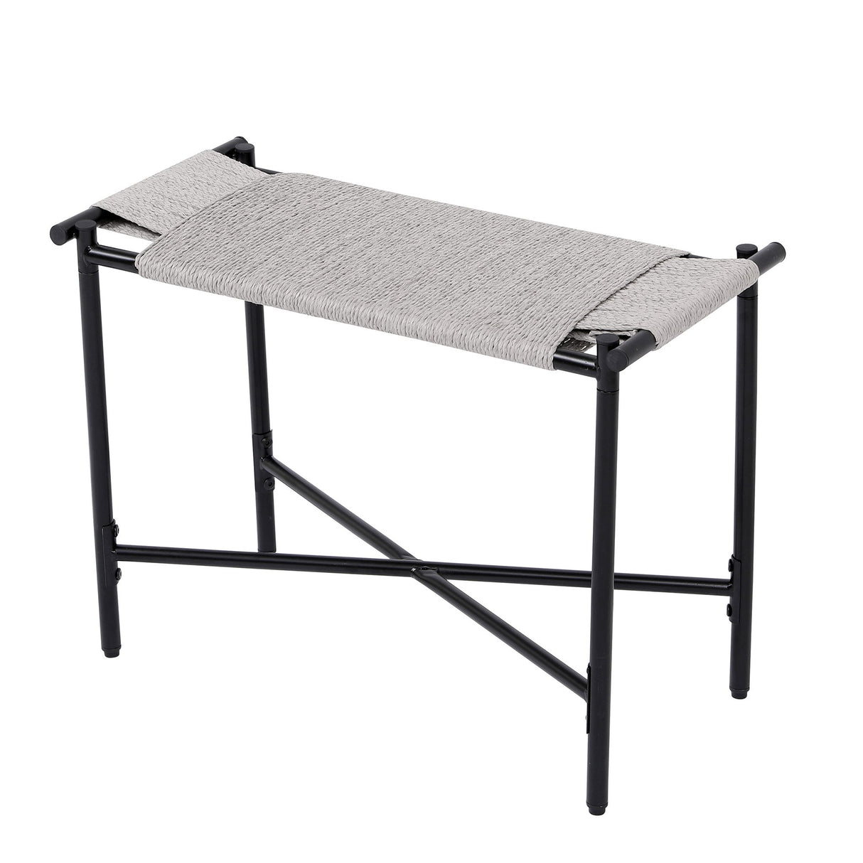 Handwoven Paper Rope Foot Rest Shoes Stools Ottomans For Entryway