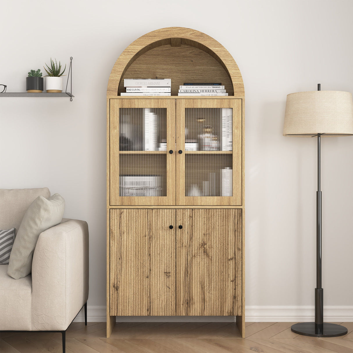 Modern Tech Inspired Dome Cabinet With LED Lighting