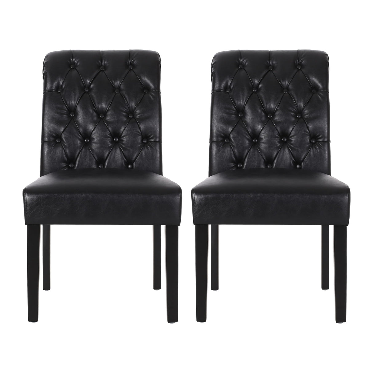 Broxton - Tuft Dining Rolltop Chairs With Button Tufted Backrest (Set of 2)