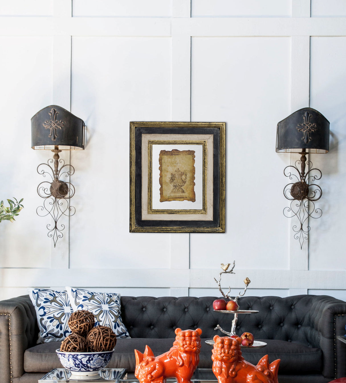 Lucian - Stylish Framed Antiqued Sculpture Print