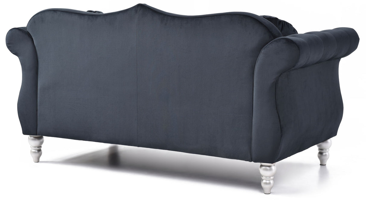 Stylish Flared Arm Loveseat
