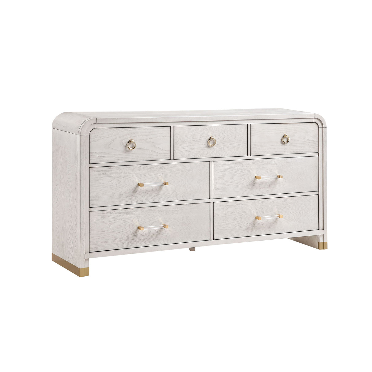 Malco - Dresser With Gold Detailing - Oak