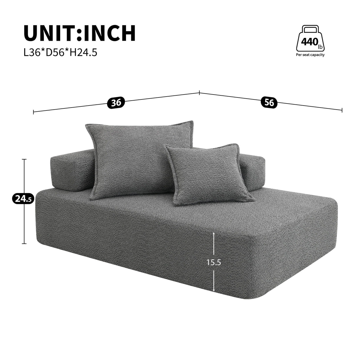 Frame For Oversized Modular U Shaped Sectional, Floor Couch Convertible Compressed Couch Spacious Foam Filled Sofa