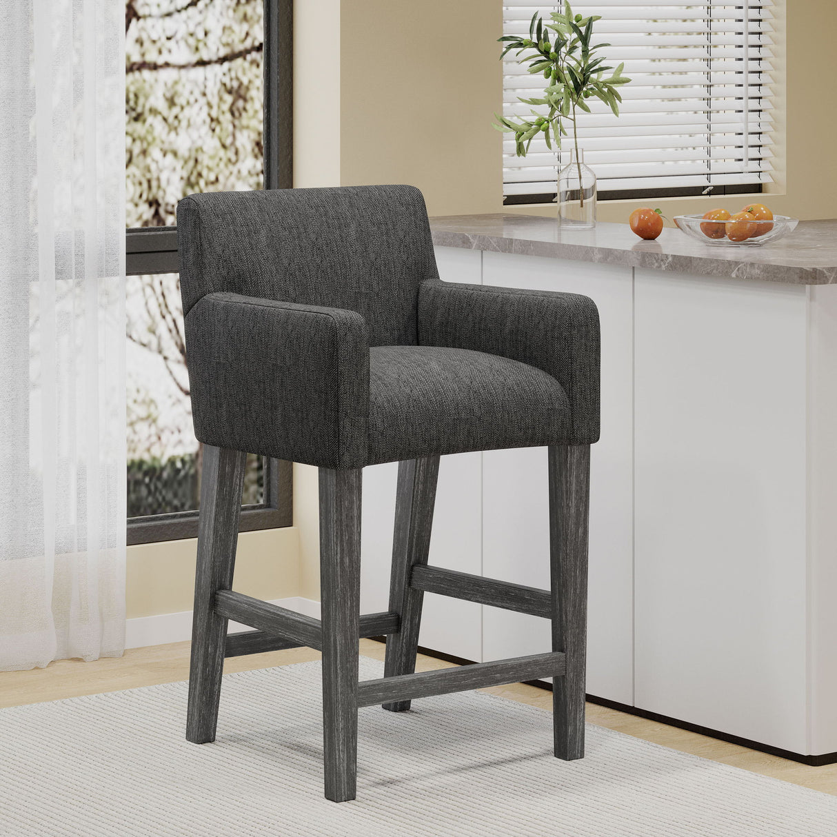 Serenitia - Upholstered Counter Chair With Straight Arm