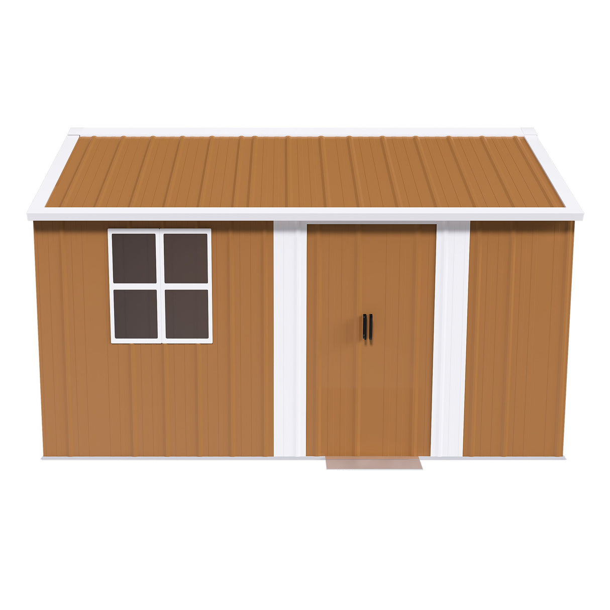 Heavy Duty Metal Storage Shed With Windows And Lockable Door, Weatherproof Outdoor Garden Shed