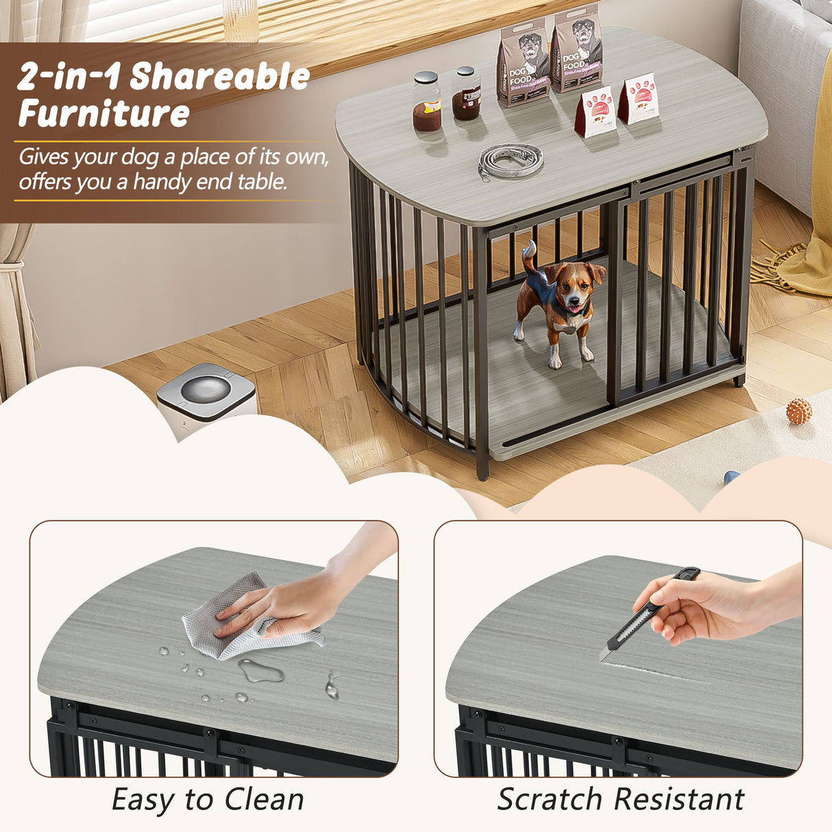 Furniture Style Dog Crate For Small And Medium Dogs