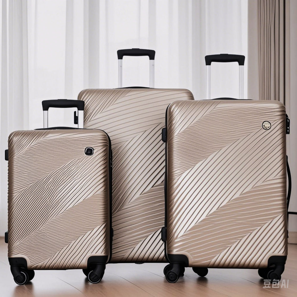 3 Piece Luggage Sets Lightweight Suitcase With Two Hooks, Spinner Wheels,