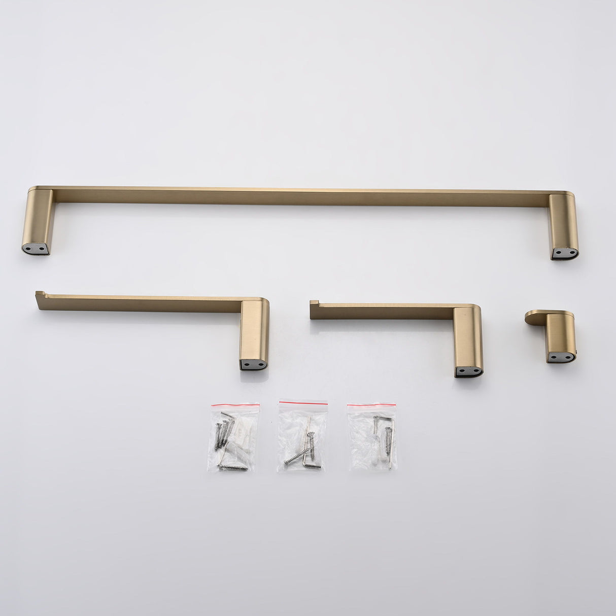 4 Pieces Bathroom Hardware Set Single Towel Bar, Towel Holder, Toilet Paper Holder