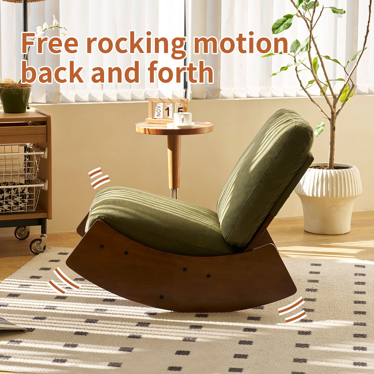Comfortable High-Quality Upholstery Glider Rocking Chair