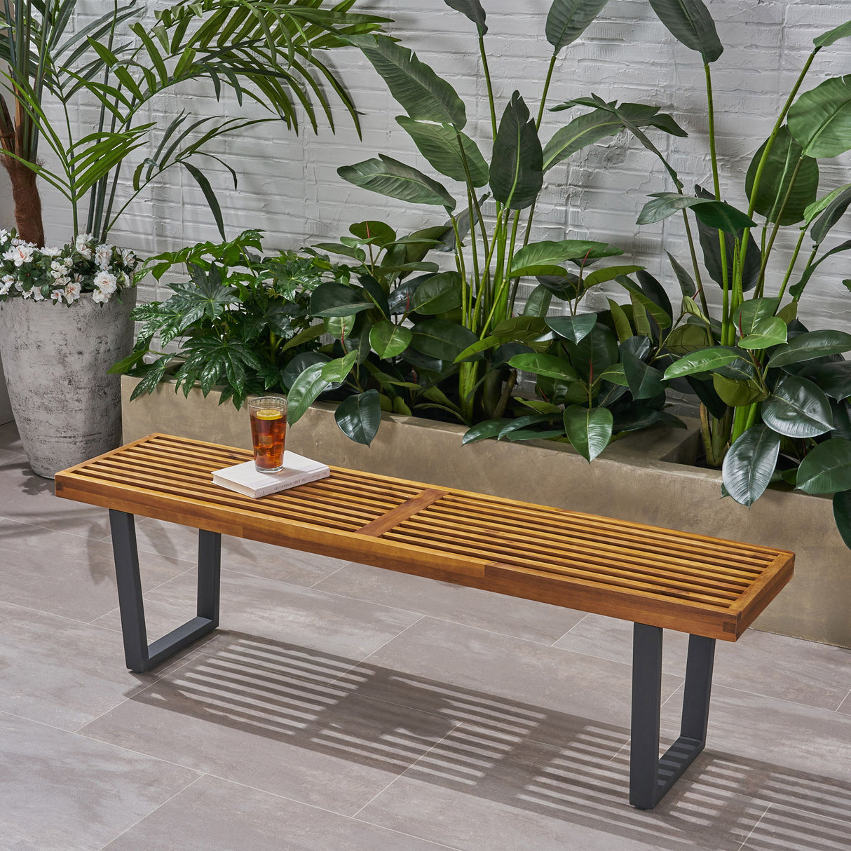 Intrinsic - Outdoor Dining Bench With Slat Top