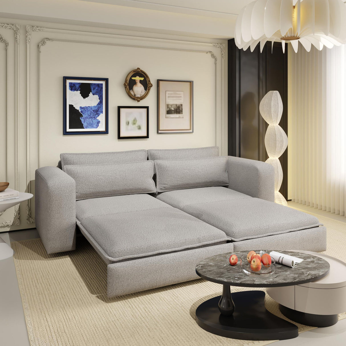 Sleeper Pull Out Sofa Bed, 3 In 1 Convertible Chaise Lounge