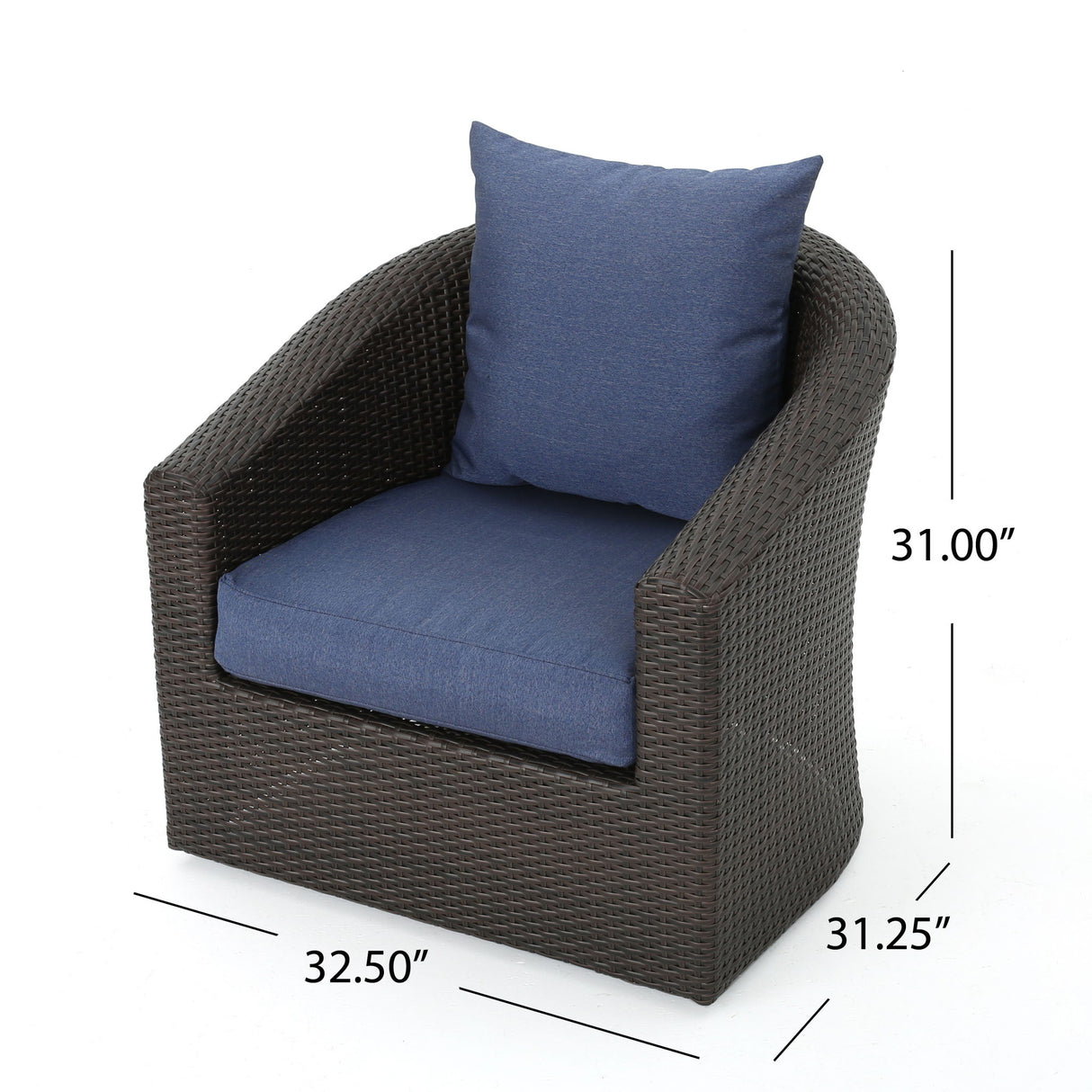 Nimbus - Outdoor Swivel Club Chair With Rattan Wicker Cover