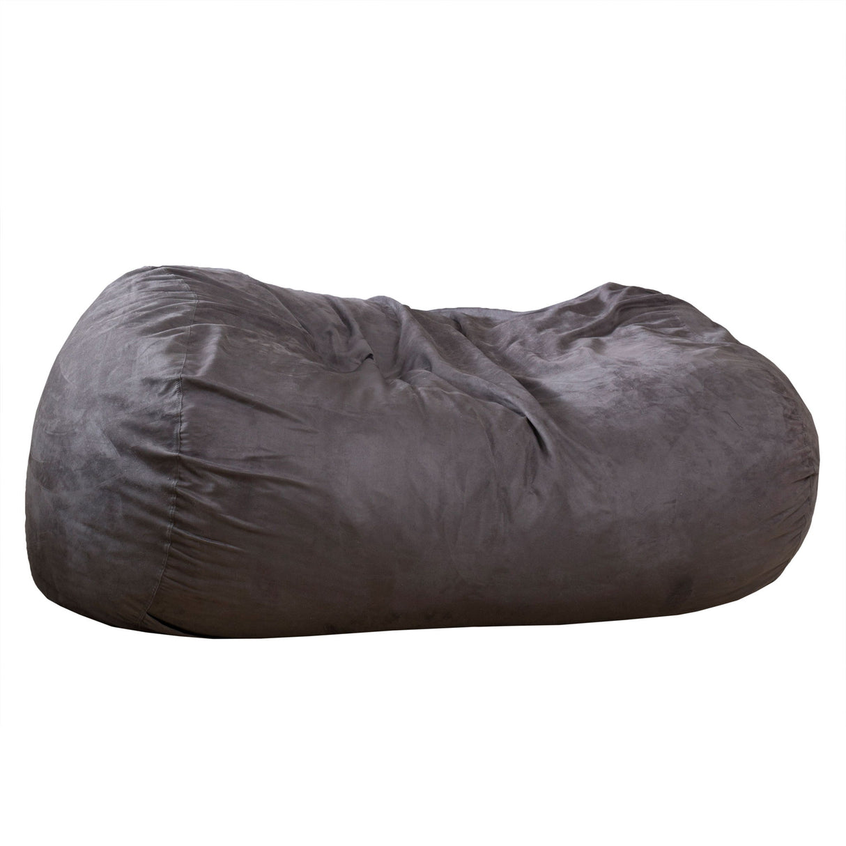 Flora - Traditional 6.5 Foot Suede Bean Bag - Charcoal