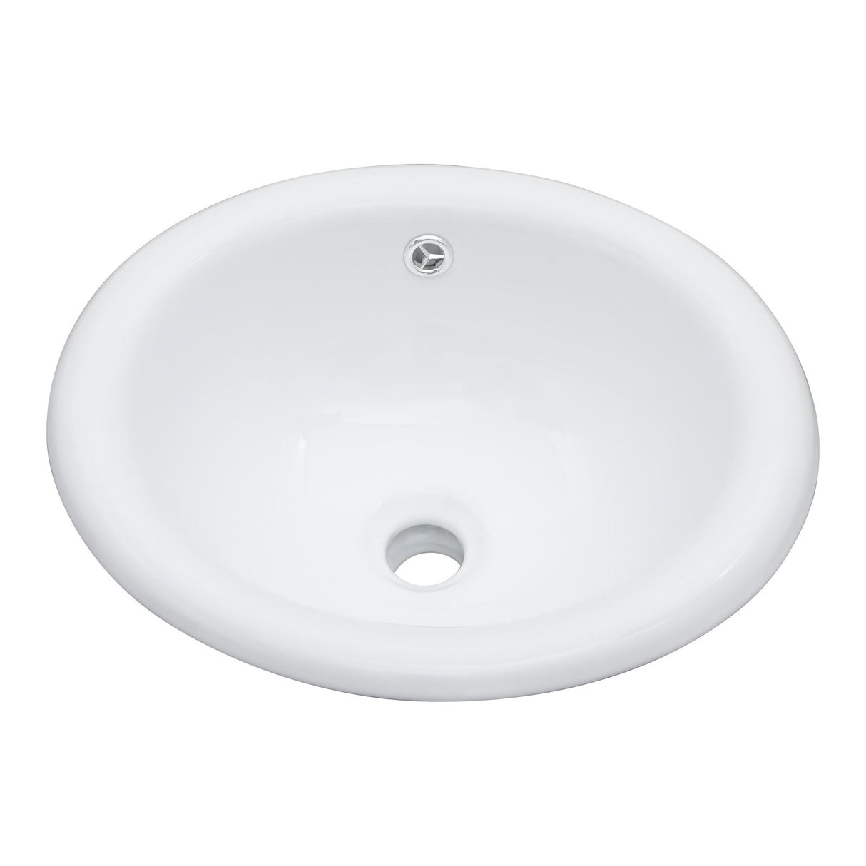 Semi Recessed Bathroom Sink With Countertop Vessel Design, 17" X 15.5" - White