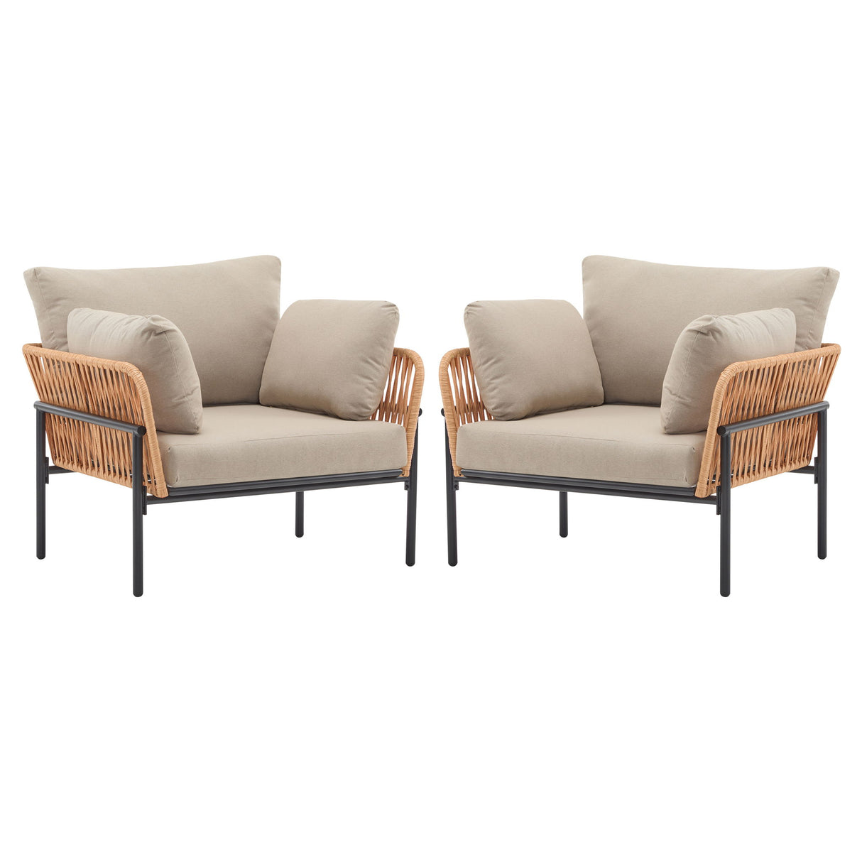 Rope Lounge Chair With Cushions For Modern Spaces