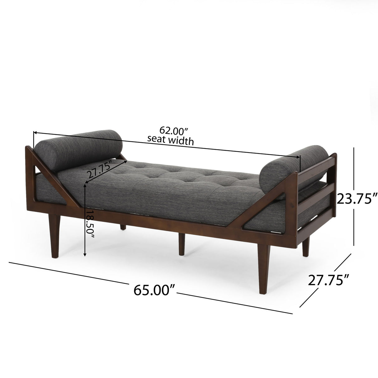 Chic Contemporary Chaise Lounge With Button Tufting And Bentwood Structure
