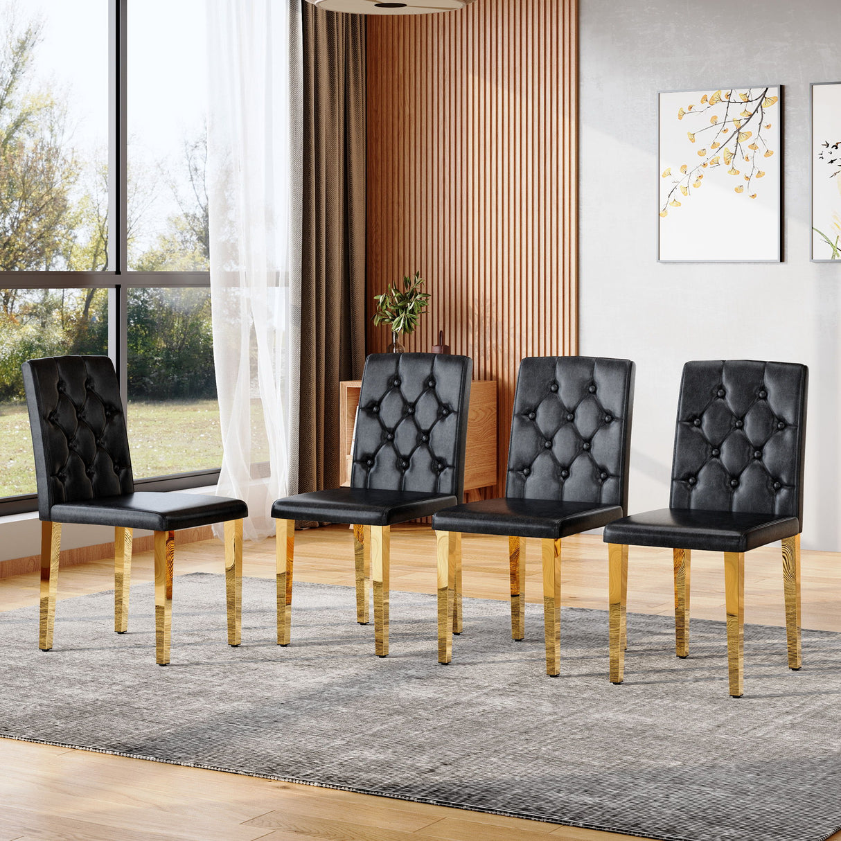 Dining Chairs With Ergonomic Buckle Backrest Comfort