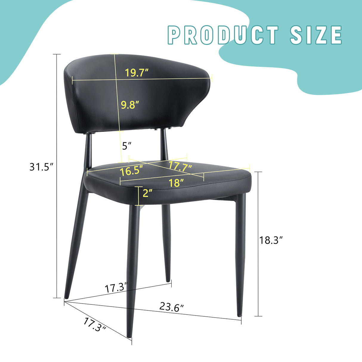 Minimalist Ergonomic Dining Chair With Curved Backres (Set of 4)