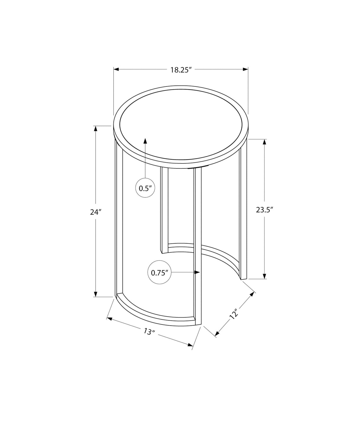 Round Accent Side Table, Contemporary & Modern