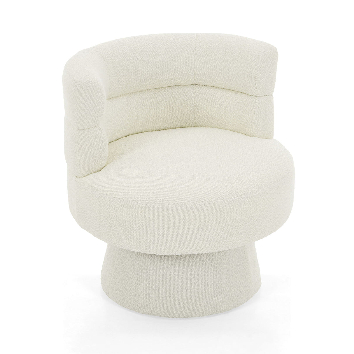 Swivel Accent Chair, 360° Rotating Design With Ergonomic Support For Living Room, Bedroom & Home Office - Cream White