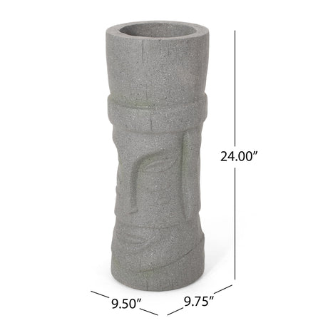 Classic Flower Planter With Magnesium Oxide Material - Stone Gray