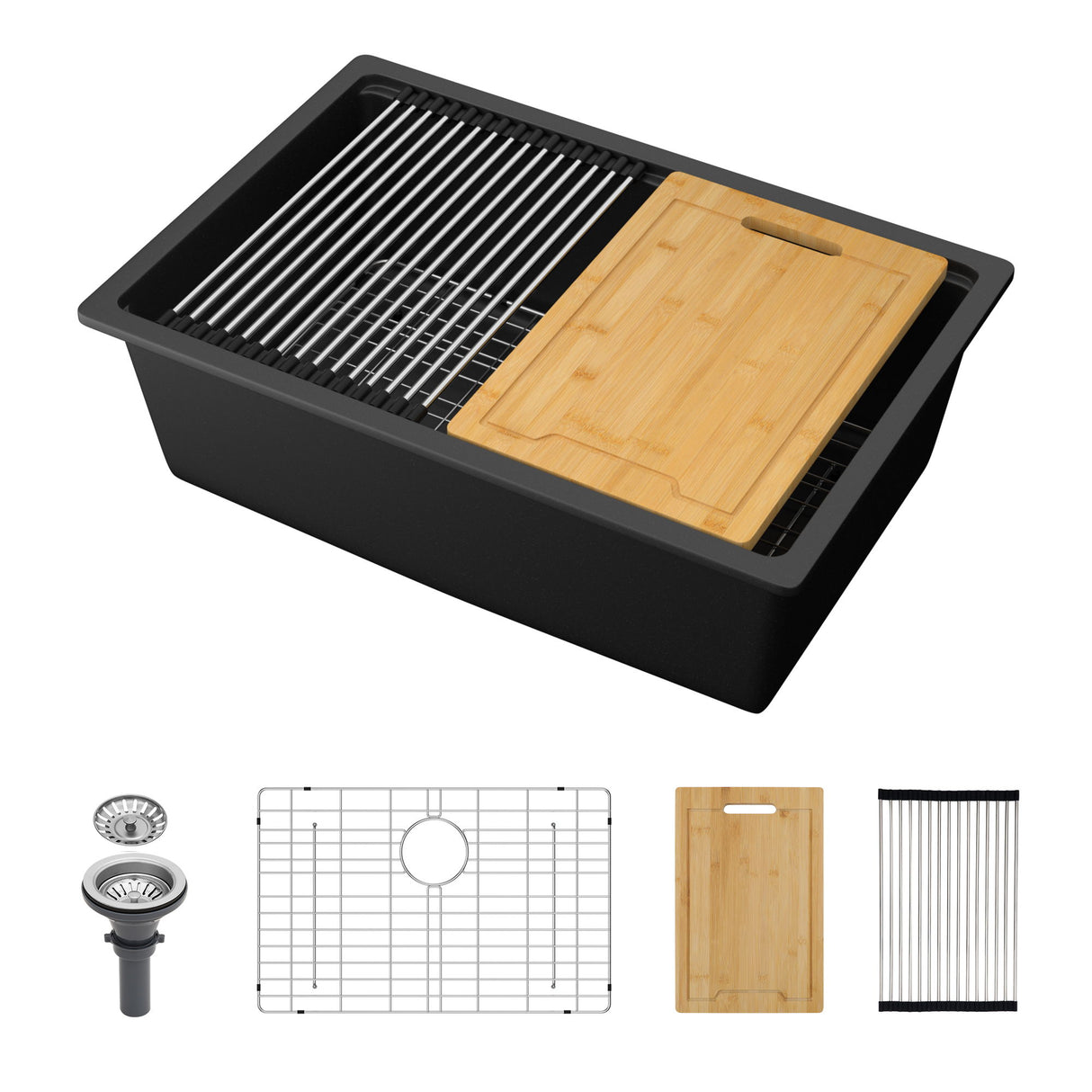 Quartz Kitchen Sink, Granite Composite Workstation Undermount