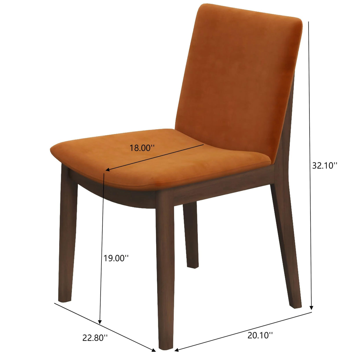 Laura - Mid-Century Modern Solid Wood Dining Chair (Set of 2)