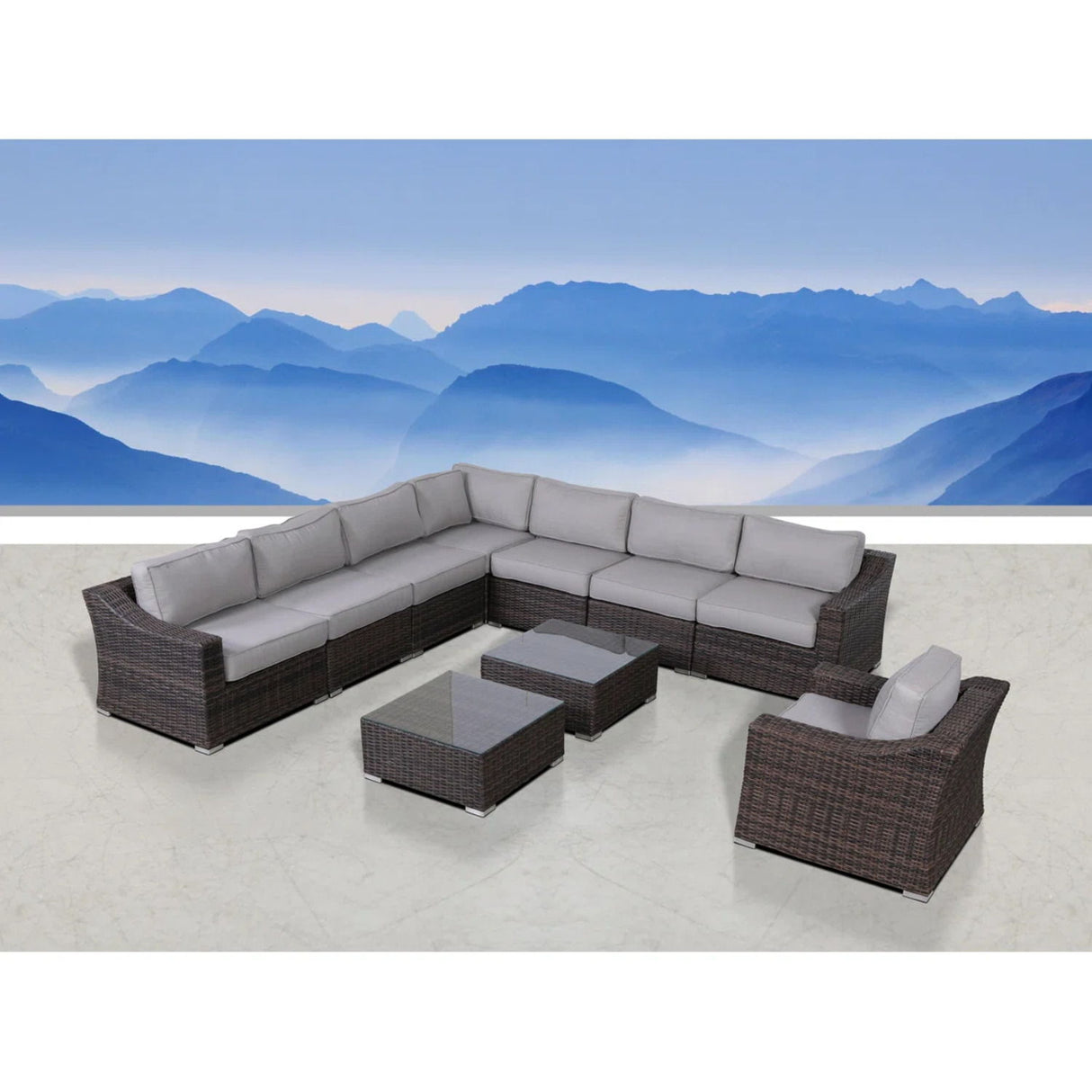 Outdoor Wicker Conversation Set With Cushions, All Weather