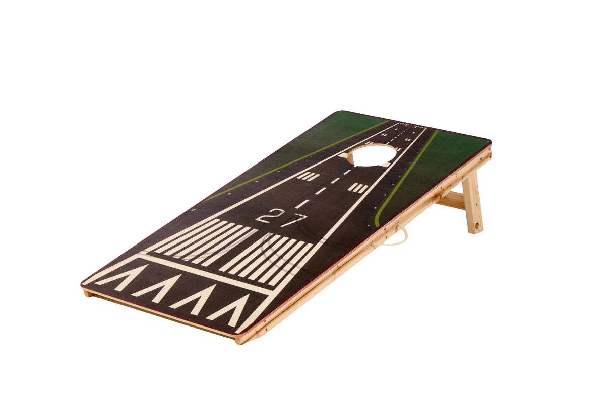 4X2 Ft Large Size Cornhole Board (Set of 2), Outdoor Game Board Set With 8 Bean Bags, Perfect For Lawn, Backyard, Beach, Park - White / Green