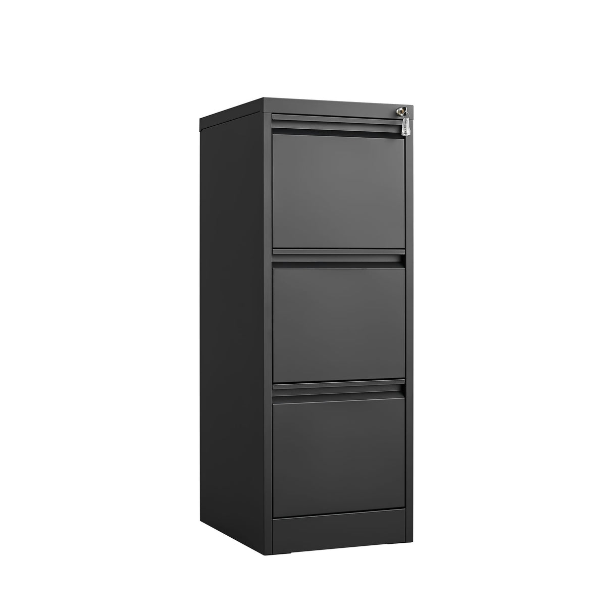 Durable Metal 3 Drawer File Cabinet With Lock For Office Storage