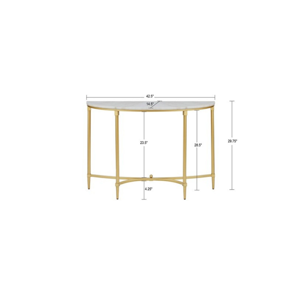 Bordeaux - Console Table - White / Gold