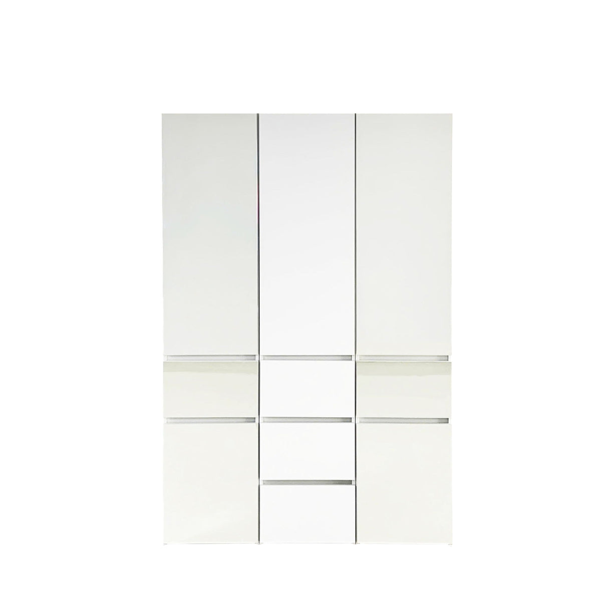 Elise - Modular Wood Closet System With Mirror In Versatile Storage Solution - White