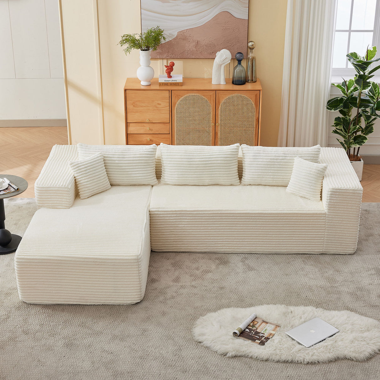 Modular Sofa With Golden Square Legs